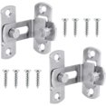 thumbnail image 1 of Cerradura de puerta en ángulo recto, 2 piezas, cerradura de puerta de granero, pestillo plegable, pestillo deslizante de acero inoxidable de 90 grados, pequeño perno de puerta con, 1 of 5