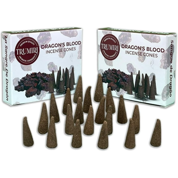 Dragons Blood Incense Cones - Total 20 Cone Incense - Dual Pack of 10 Insence Cones - Incense Cones Scented - Cone Incense Scents - Insense Cones - Incent Cone