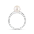 thumbnail image 2 of ANGARA Freshwater Cultured Pearl Ring with Flush-Set Diamonds in 14K White Gold for Women | June Birthstone, Birthday, Anniversary, Jewelry Gift for Women | Pearl Ring, 2 of 8