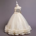 thumbnail image 3 of WOLLEDR Kids Baby Girls Lace Princess Dresses Toddler Solid Color Sleeveless Tutu Dress Girls Wedding Party Gown for 4-12 Years, 3 of 9