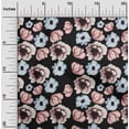 thumbnail image 1 of oneOone Cotton Poplin Black Fabric Flower Watercolor Sewing Craft Projects Fabric Prints By Yard 42 Inch Wide, 1 of 4