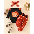 thumbnail image 3 of Canis Long Sleeve Romper and Pants Set with Dot Print for Newborns, 3 of 9