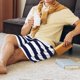 thumbnail image 5 of Fotbe Navy Blue And White Stripes Pantalones Cortos de Pijama para Hombre, Ropa de Dormir, Pantalones de Pijama Cortos para Hombre-XX-Large, 5 of 6