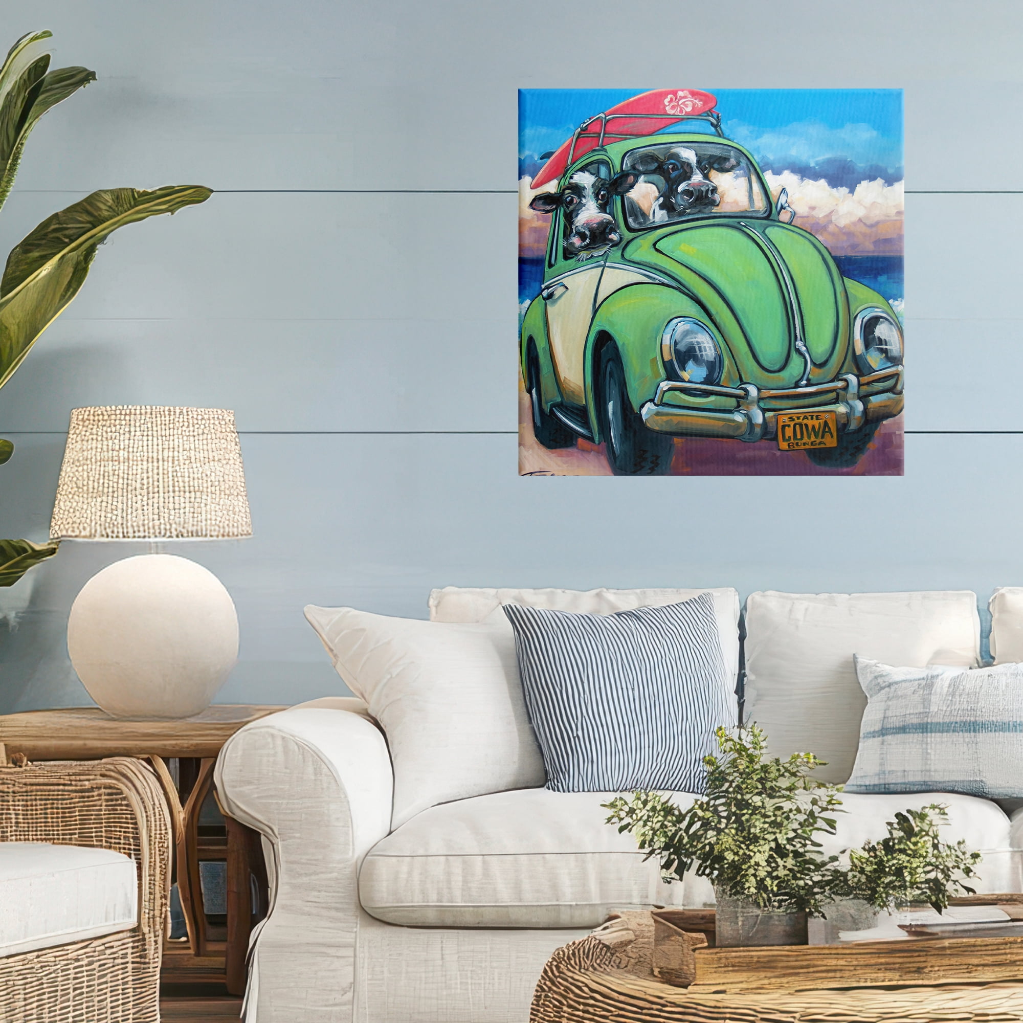 Stupell Industries Cowabunga Surfer Cows Canvas Wall Art, design by CR Townsend
