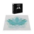 thumbnail image 4 of Ambesonne Lotus Jigsaw Puzzle, Mandala Lotus Pattern Art, Heirloom-Quality Fun Activity for Family Durable Cardboard, 1000 pcs, Sky Blue Teal, 4 of 6
