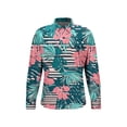 thumbnail image 6 of Cllios Hawaiian Shirt for Men Summer Tropical Print Beach Tops Quick Dry Cuban Collared Long Sleeve T-shirts Oversized Button Down Bowling Shirts with Pocket S-5XL, 6 of 7