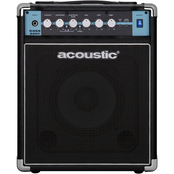 Acoustic B25C 1x8 25W Bass Combo With Tilt-Back Cab - Black