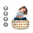 thumbnail image 2 of Botanical Storage Toy Bag Chair, Colorful Abstract Autumnal Leaves Cartoon Print on Pastel Backdrop, Stuffed Animal Organizer Washable Bag, Large Size, Eggshell and Multicolor, by Ambesonne, 2 of 3