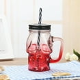 thumbnail image 2 of Gradient Colored Glass Cup With Transparent Lid And Straw Cup, 2 of 5