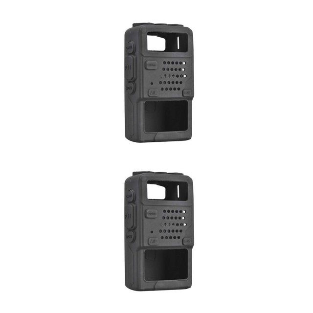 Shengyu Silicone Walkie Talkie Protective Case Interphone Radio Protector Pouch Black 2Set