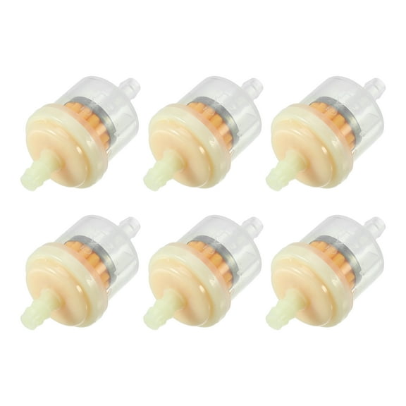 Unique Bargains 6pcs Fits 1/4 Inch Gas Inline Fuel Filters 2.17"x1.18" for Motorcycle ATV Snowmobiles Boat Orange