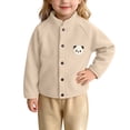 thumbnail image 2 of Mlzmgr Girls Clothes Fall Winter Warm Jackets Button down Stand Collar Fleece Thick Thermal Cute Tops for Toddler Kids（12-18 Months,Beige), 2 of 9