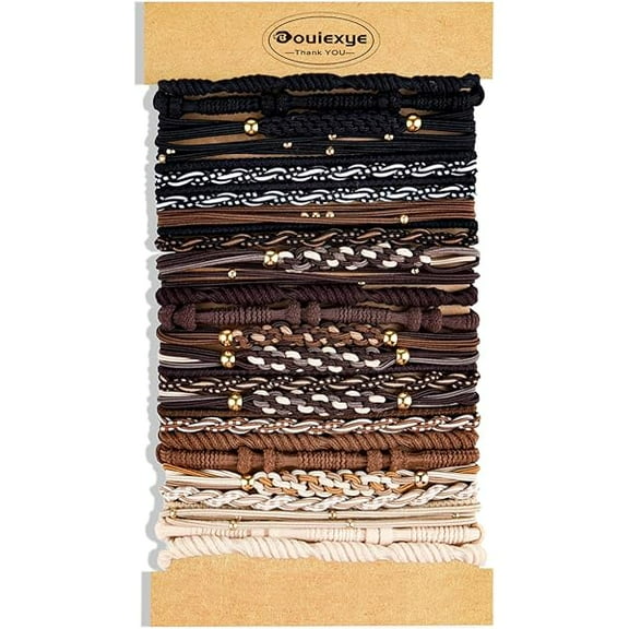 ZCBoho Hair Accessories - 24PCS Hair Tie Bracelets for Women, No Damage for Thick, Thin, Medium, and Long Hair Ponytails