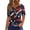 Black, variant on Women's Patriotic 250th Anniversary USA Shirt V-Neck Button American Flag Print Short Sleeve T-Shirts