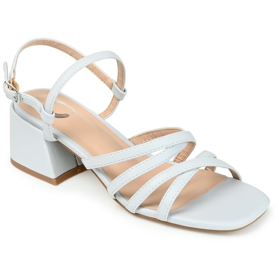 Journee Collection Womens Kempsy Open Square Toe Block Heel Sandals