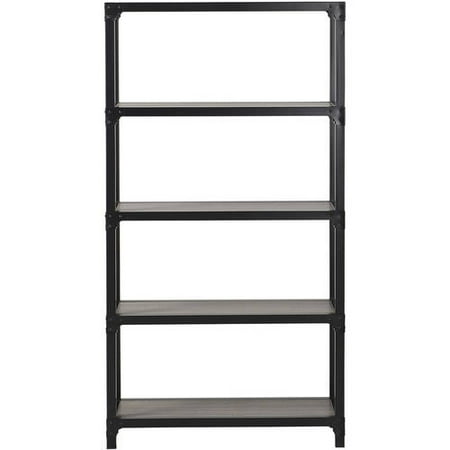 Homestar 4-Shelf Mixed Materials Bookshelf, Multiple Finishes