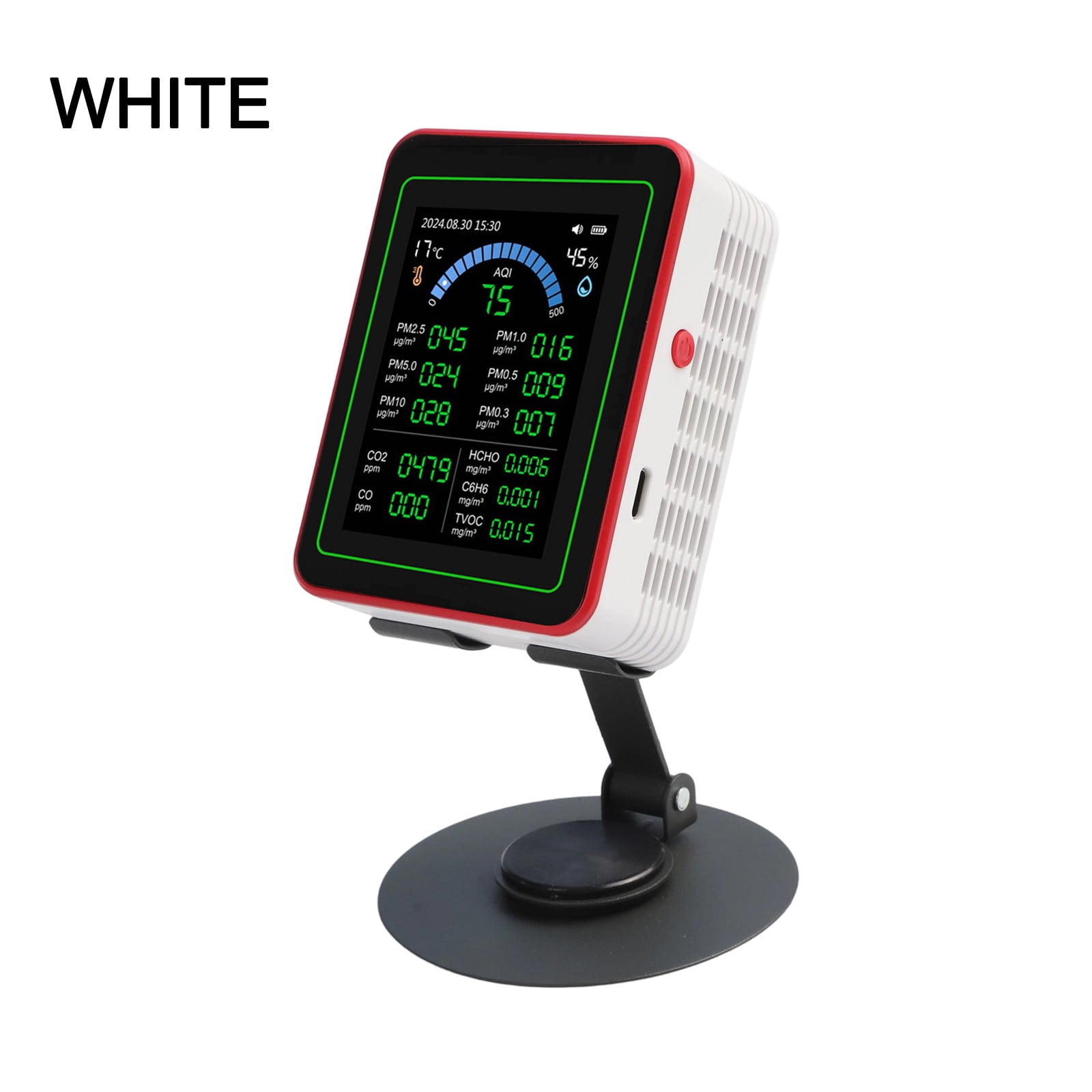YNAK, 16 in 1 Indoor Air Quality Monitor, 7 inch display, AQI