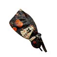 thumbnail image 2 of LNZGNM Halloween Women's Scrub Caps, Twist Knot Head Wrap, with Printed Pattern, Stretchy and Easy for Everyday Style, Bad Hair Days, and Casual Wear,Yellow(One Size), 2 of 6