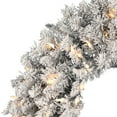 thumbnail image 2 of Vickerman 30" Frosted Silver Artificial Christmas Wreath, Warm White Dura-lit LED Lights, 2 of 4