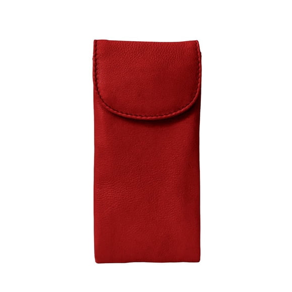 Estuche para Anteojos ili New York de Cuero Rojo con Doble Solapa