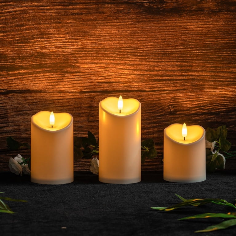 Homemory Flameless Candles Waterproof Outdoor LED Set of 3 photo 5