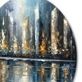 thumbnail image 4 of Designart "Skyscraper Abstract 3" City Metal Round Wall Decor, 4 of 5