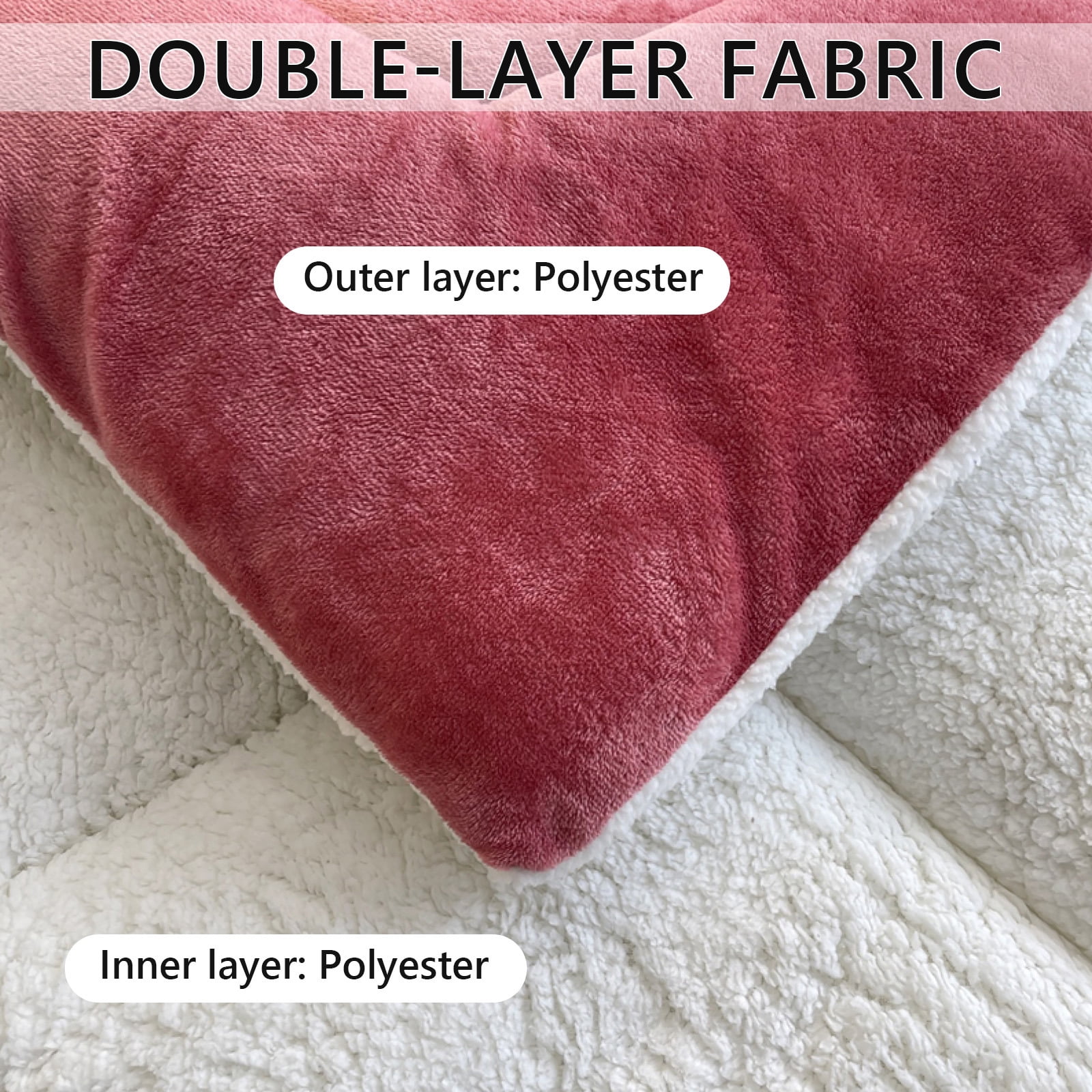 WOOW DEPOT Sherpa Fleece Twin Comforter Reversible, 1 PCS, Heavy 5.5lbs Quilted Bedding Warm Cozy Machine Washable, Bean Paste Red