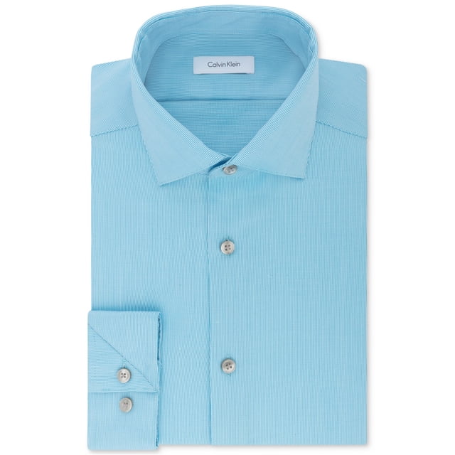 Calvin Klein Chemise Habillée Extensible Sans Repassage pour Hommes, Bleue, 14