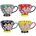 thumbnail image 3 of 4 Packs Ceramic Coffee Mugs, Coffee Tea Milk Cups, Large Coffee Mugs with Embossed Flower Patterns, Handmade Cup Set for Tea Milk Latte Cappuccino Cereal Hot Chocolate, 3 of 6