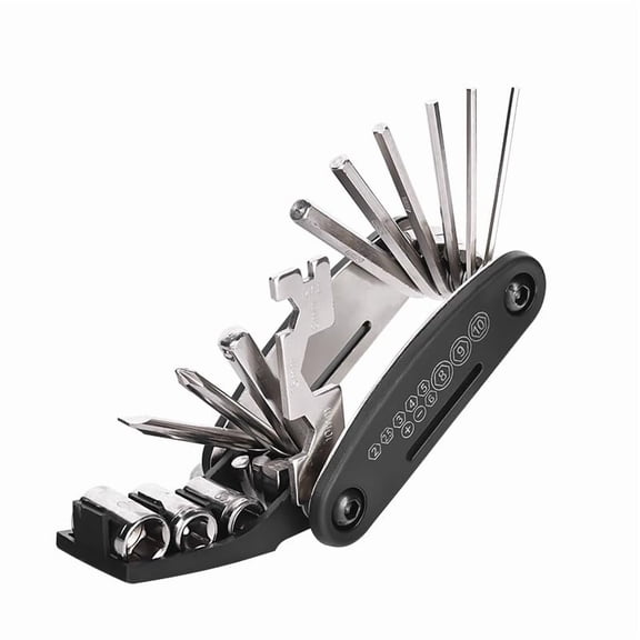 16 in 1 Bicycle Multitool Bike Tools Kit with Bike Tire Hex Spoke Wrench, Multi Function Accessories Set for Road Mountain Bikes