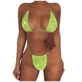 thumbnail image 2 of ylioge Women Bikini Swimsuits Trendy Rhinestones Two Piece Bathing Suits Ladies Shiny Solid Adjustable Party Beach Swimwear Swimsuit, 2 of 5