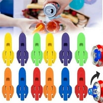 Easy Can Opener 12 Pack | Multi-Color Plastic Can Cover Beverage Protector | Reusable Easy Open Tool for Soda Beer Cans | Fits 6oz 8oz 12oz 16oz Standard Cans | Portable Dishwasher Safe Accessories