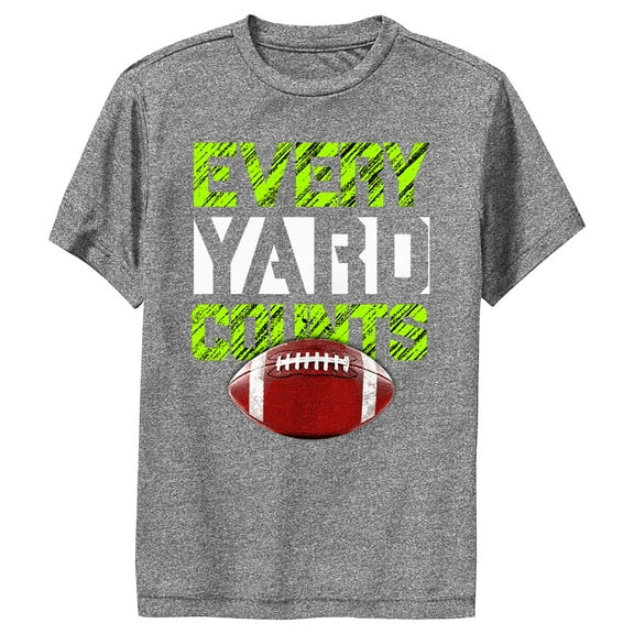 Boy's Lost Gods Every Yard Counts  Performance Graphic Tee Charcoal Heather X Large