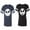 Men Navy / Women Black, variant on Jack SkullUnisex Couple Matching Cotton Jersey style T-Shirt Contrasting stripes on sleeves (Men Navy / Women Black) (Men S / Women S)
