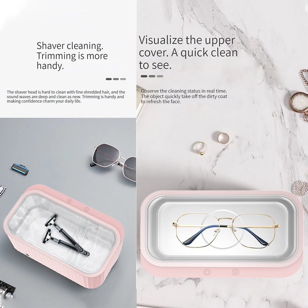 Rainbuvvy SL102 - Ultrasonic Cleaner Suitable for cleaning (jewelry, jewelry, glasses, watches, etc.): 47000HZ frequency, 360° deep cleaning