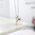 thumbnail image 4 of Gem Stone King Keren Hanan 0.12 Ct Red Rhodolite Garnet 18K Yellow Gold Plated Silver 2 Heart Love Treasure Pendant Necklace for Women With Chain, 4 of 5