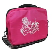 Twisted Stringz Deluxe Yo-Yo Bag - YoYo Carry Case - Holds 12 Yo-Yos- Triple Stitch Shoulder Strap, Double Graphics (Pink)