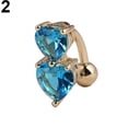 thumbnail image 1 of Visland Women Peach Hearts Body Piercing Belly Button Ring Dangle Drop Reverse Navel Bar, 1 of 7