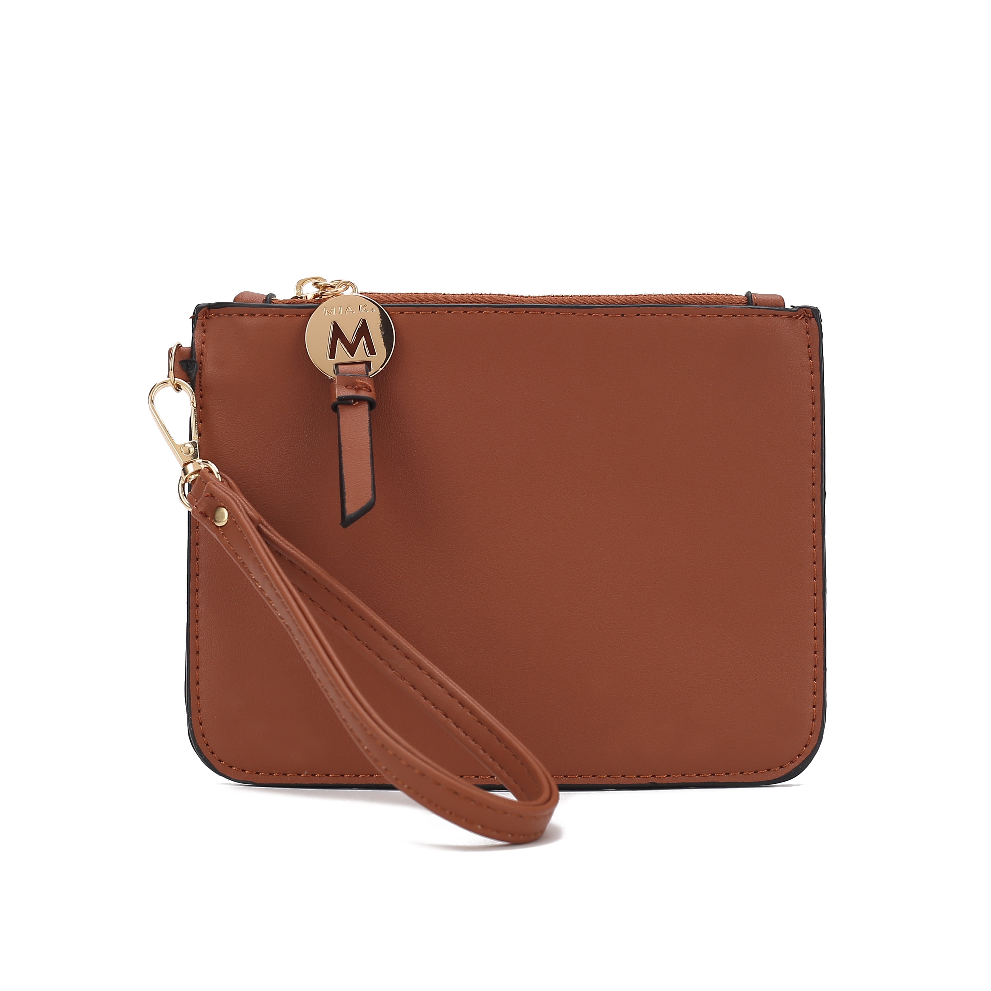 MKF Collection Maeve Vegan Leather Women's Shoulder Bag & Wristlet Pouch, Modern Hobo Purse Handbag by Mia K - Pewter