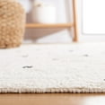 thumbnail image 4 of SAFAVIEH Easy Care Leptis Polka Dot Cotton Machine Washable Area Rug, Ivory/Black, 4' x 4' Round, 4 of 8