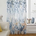 thumbnail image 5 of Blue Eucalyptus Coastal Sheer Curtains 54 Inches Long, Beach Starfish Shell Nautical Ombre Light Filering Curtains, Breathable Simi Curtain Privacy Drapes for Kitchen Bathroom Small Window Treatment, 5 of 9