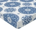 thumbnail image 2 of Ambesonne Paisley Fitted Sheet, Vintage French Blue, Queen Size, Blue White, 2 of 3