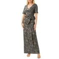 thumbnail image 2 of Aidan Mattox Womens V-Neck Elbow Sleeve Gown, 6, Gray,Polyester, 2 of 4
