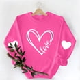 thumbnail image 5 of WHLBF Tops for Women Long Sleeved Round Neck Hearted Printed Sweatshirts Hot Pink M, 5 of 9