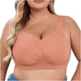 thumbnail image 1 of Timegard Wireless Bras for Women Full Coverage U Neck Ruched Comfy High Support Breathable Sleep Bra, 1 of 7