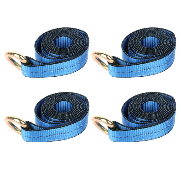 cciyu 4PCS 2in. x 8ft. Blue Lasso Tow Straps Wheel Lift Straps Webbing