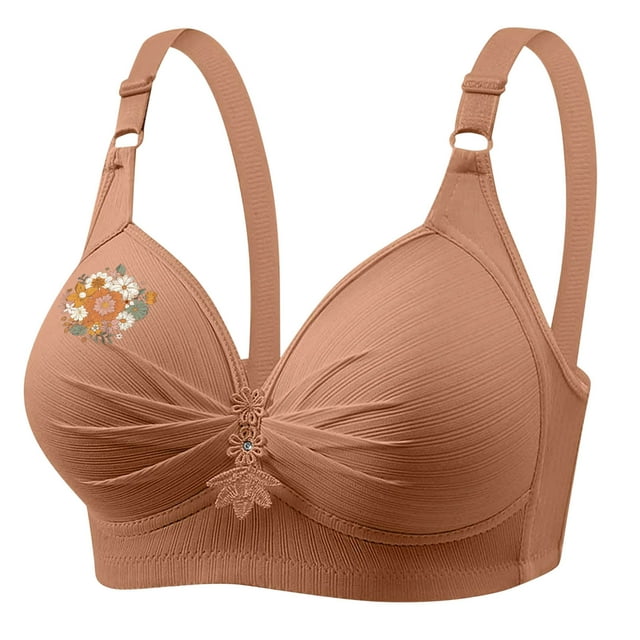 Women's Printed Plus Size Daily Bra Underwear Without Underwire