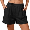 thumbnail image 3 of Tqcoqu Women's Casual Shorts Pleated High Waist Wide Leg Summer Elastic Comfy Trendy Shorts with Pockets,Country of Origin: Imported,Women's M-XXXXL, 3 of 7