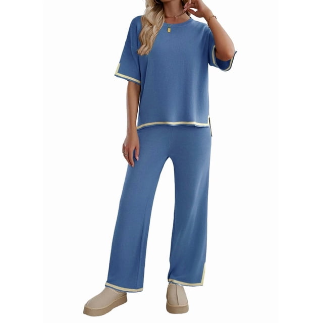 Pantalón de Punto de Corta, Traje Azul XL