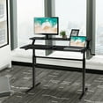 thumbnail image 3 of Gymax Standing Desk Crank Adjustable Sit to Stand Workstation with Monitor Shelf Black, 3 of 10